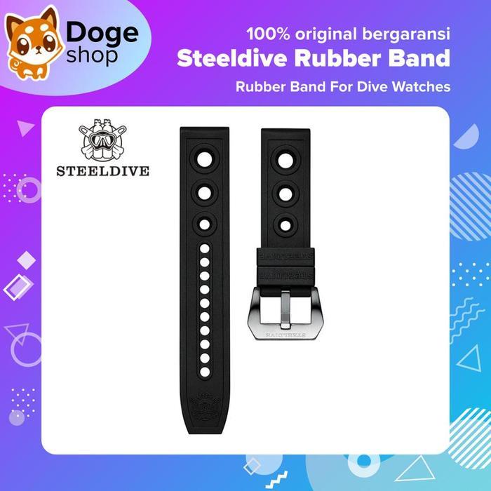 Ready Steeldive Rubber Band Watch Strap Karet Jam Tangan Diver 20mm 22mm