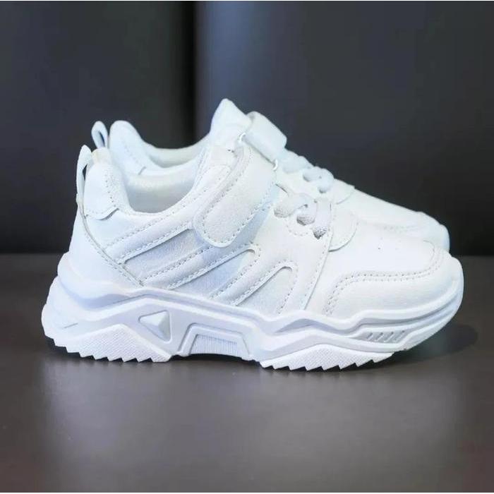 Ando Kids - Sepatu Anak Jintu Sepatu Sneakers Anak Laki Laki & Perempuan Putih Polos Terbaru