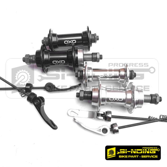 Hub Freehub HFH Nap Boost Sepeda HB 810 4 Bearing Lubang 36 Hole Drat Ulir Hitam Silver Depan