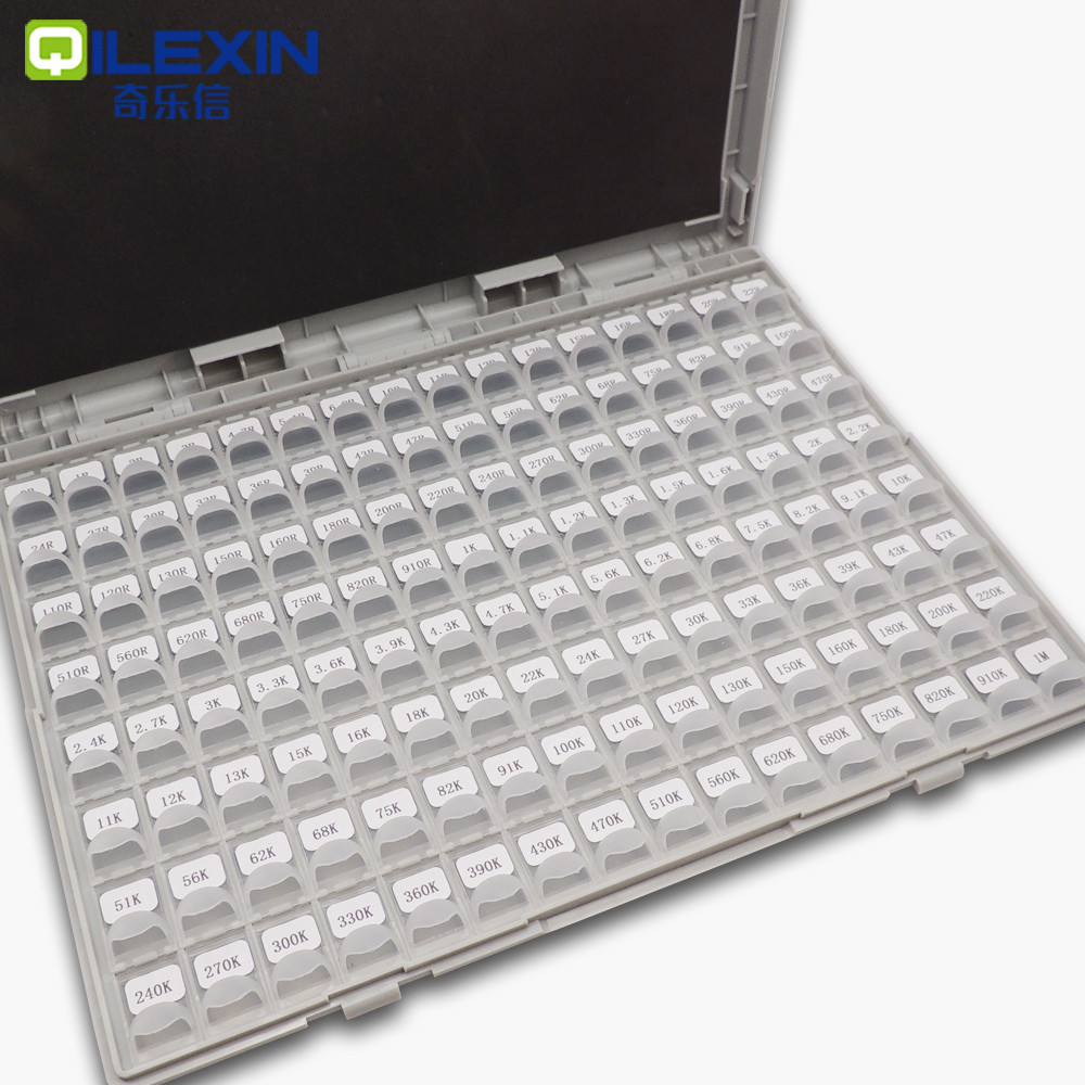 SMD Resistor Box 1% 0402 0603 0805 1206 Resistor Assortment Kit component 128 Values 0R-1M sample