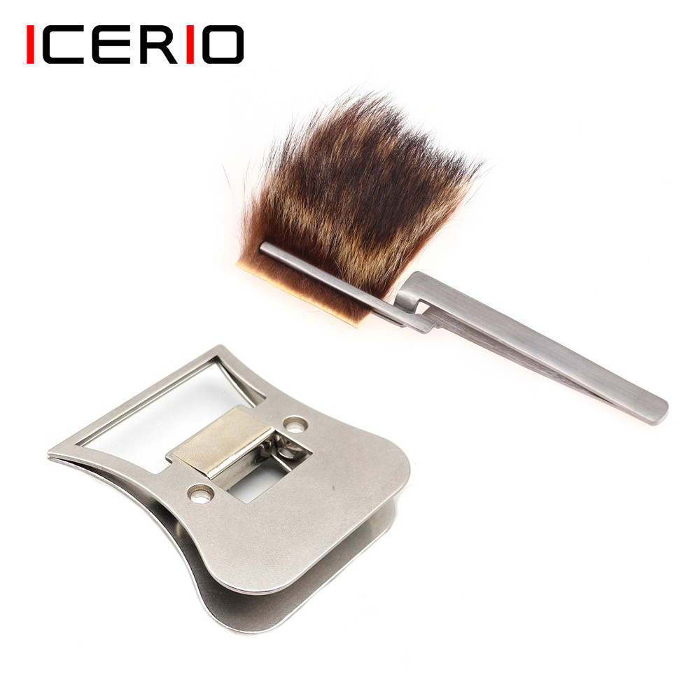 ICERIO Fly Tying Hackle Clamp Replacement Metal Feather Pliers Fly Tying Equipment Accessories