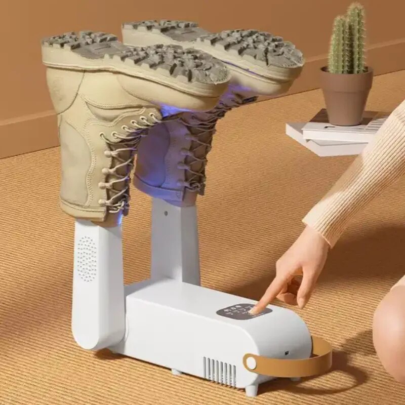 Portable Shoe Dryer, UV Sterilization, with Timer, Foldable Rack, Eliminates Bad Odors, Suitable for