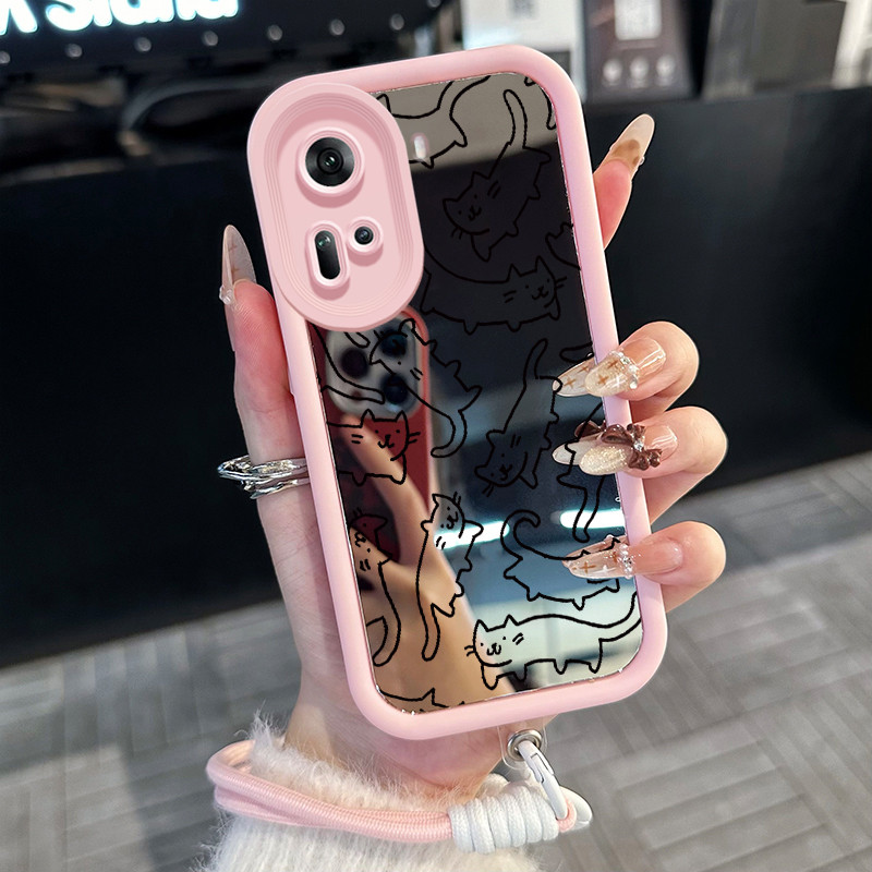 Casing Hp untuk OPPO Reno 11 5G Case Casing HP Softcase ponsel silikon Kasing lembut anti Cermin tal