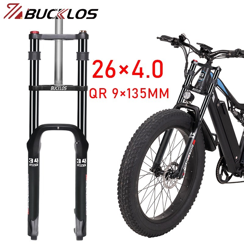 PROMO HARI INI  BUCKLOS Electric Bicycle Suspension 26*4.0 Fork Bike Fat Fork 4.0 Tire E-Bike Forks 