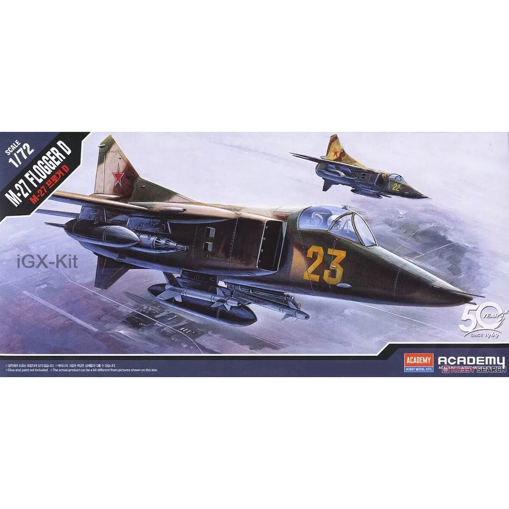 Academy 12455 1/72 Scale Soviet Mig27 MiG-27 Flogger D Attack Fighter Jet Aircraft Hobby Craft Toy