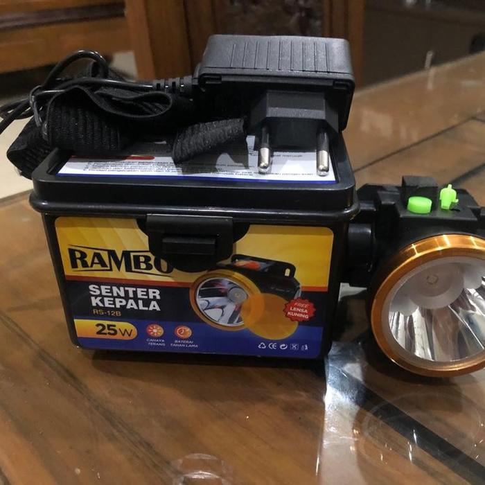 Senter Kepala Headlamp Cahaya Putih Dan Kuning Lampu Kepala Head Lamp Baterai Baterai