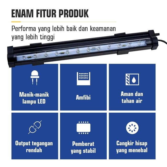 lampu celup aquarium oksigen, lampu celup oksigen, lampu celup LED gelembung, lampu oksigen celup