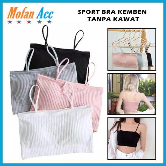 Sport Bra Kemben Tali Kecil Dalaman Wanita Import BH Gym Tanpa Kawat