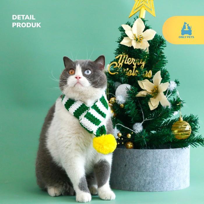 ONLY PETS Christmas Knit Scarf Syal Rajut Anjing Kucing Edisi Natal