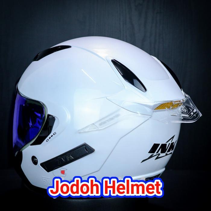 Ink Helm Metro Solid White+Visor Iridium+Spoiler Double Visor