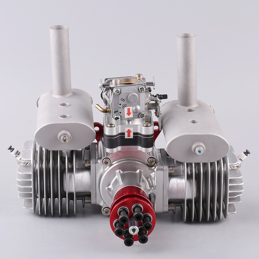 VVRC RCGF 120cc Twin Cylinder Petrol/Gasoline Engine Dual Cylinder with Muffler/Igniton/Spark Plug