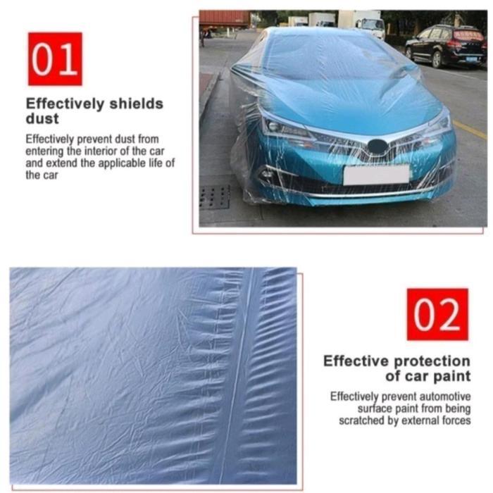 Sarung Mobil Nissan March Transparan Tebal Waterproof Dracco Bonus Tas Simpan Aksesoris Nissan March