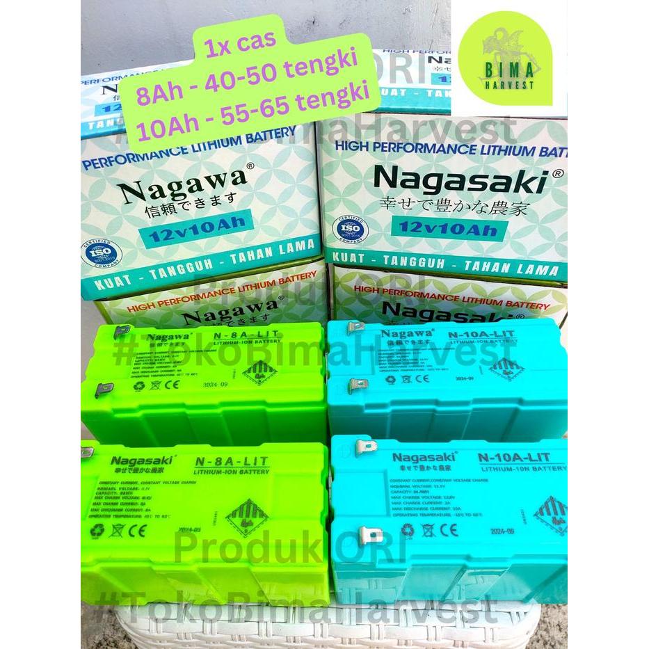 100%Original- Aki Lithium 12V 8Ah & 10Ah (Harus Dicas Charger Lithium) Sprayer Elektrik Nagasaki,