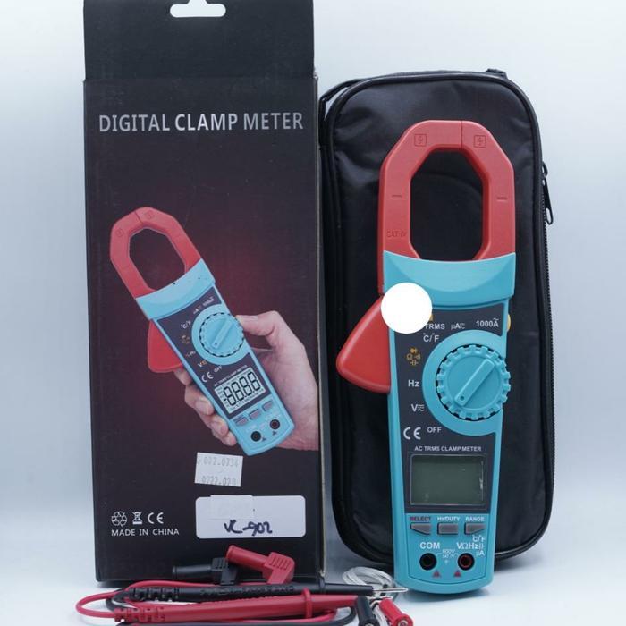 Blue Vc902 Tang Ampere Clamp Multimeter 1000A True Rms Auto Ranging Alat Digital Sku 2.002.0734