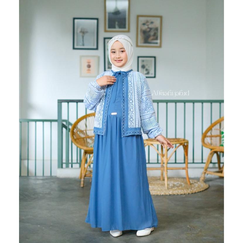 Andin Gamis Abaya Anak Remaja Tanggung Usia 6-17 Tahun Bahan Ceruti Babydoll Mix Payet Motif Payet