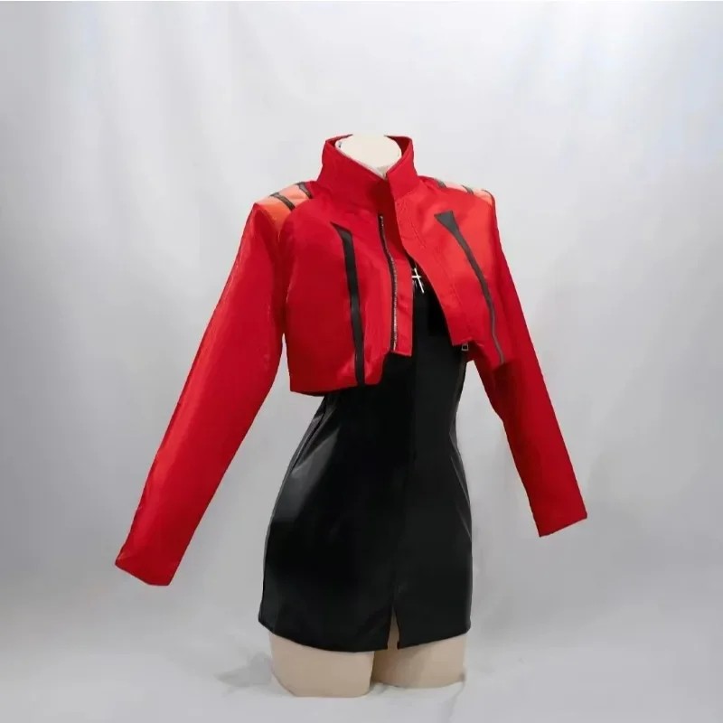 Anime Eva Katsuragi Misato Cosplay Costume Red Coat Dress Anime Cosplay Misato Cosplay Halloween
