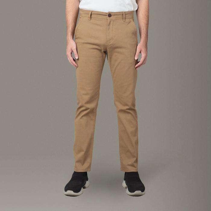 Benhill Celana Pria Panjang Chino Katun Stretch Warna Tan 104-105