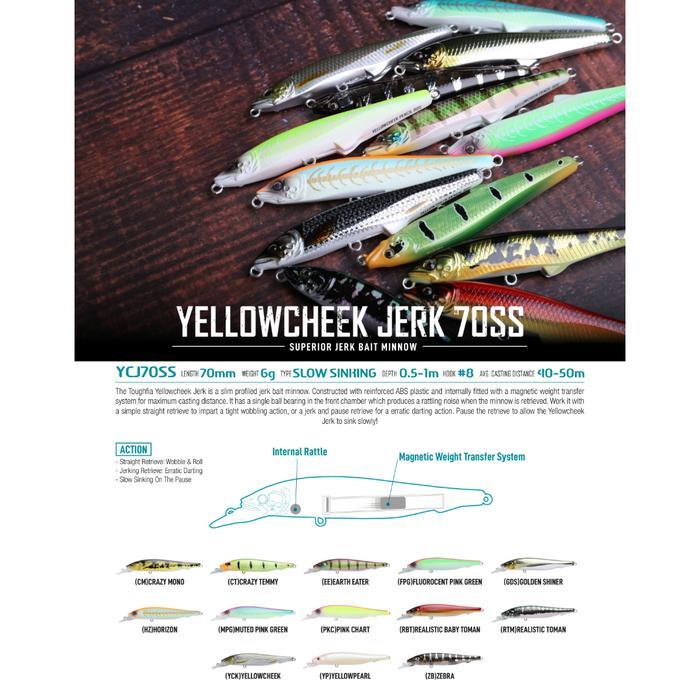 Lure Toughfia Yellowcheek Jerk 70Mm/6G - 100Mm/12G By Bone Casting Sinking Minnow