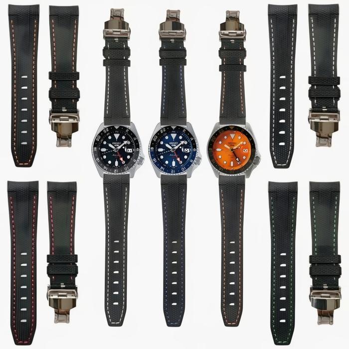 Curved End Strap Rubber Soft Silicone Diver Strap 22 MM 8078.22