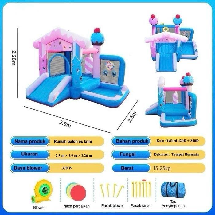 Happy Hop Rumah Istana Balon Inflatable Toys Perosotan Anak Inflatable Bouncer Rumah Balon Ice Cream