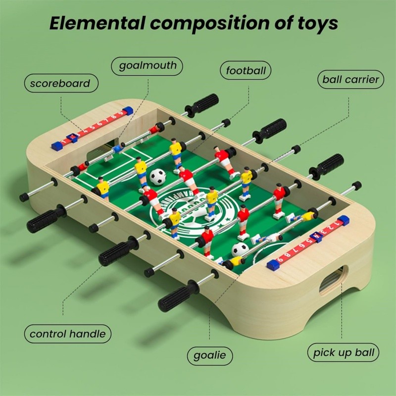 Mini Wooden Table Football Game Portable Folding Design Kids Parent Child Interactive Toy For Indoor