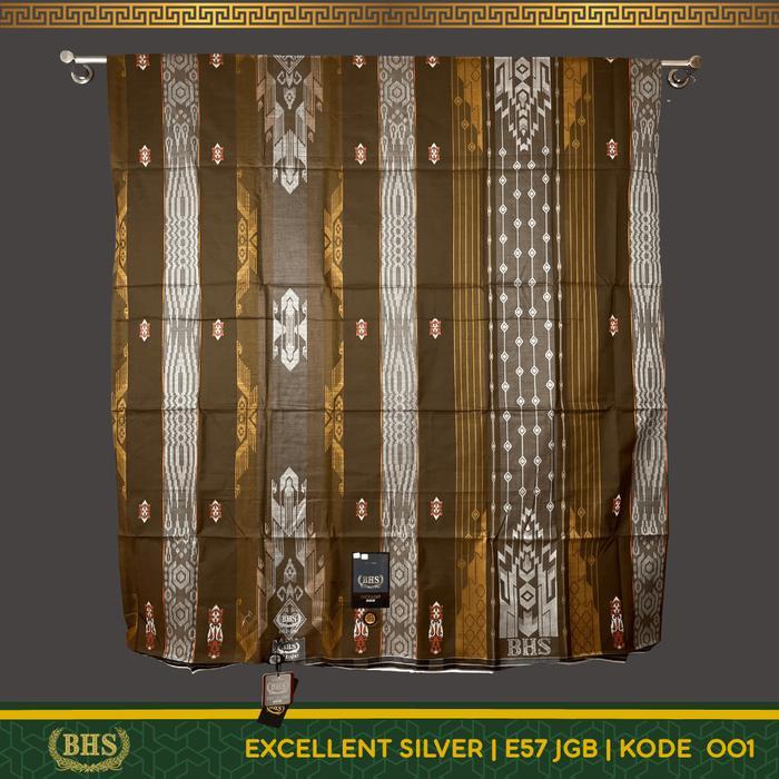 TERLARIS Sarung BHS Excellent Silver Motif E57 JGB Jacquard Gunung Bahan Mercerized Cotton Halus