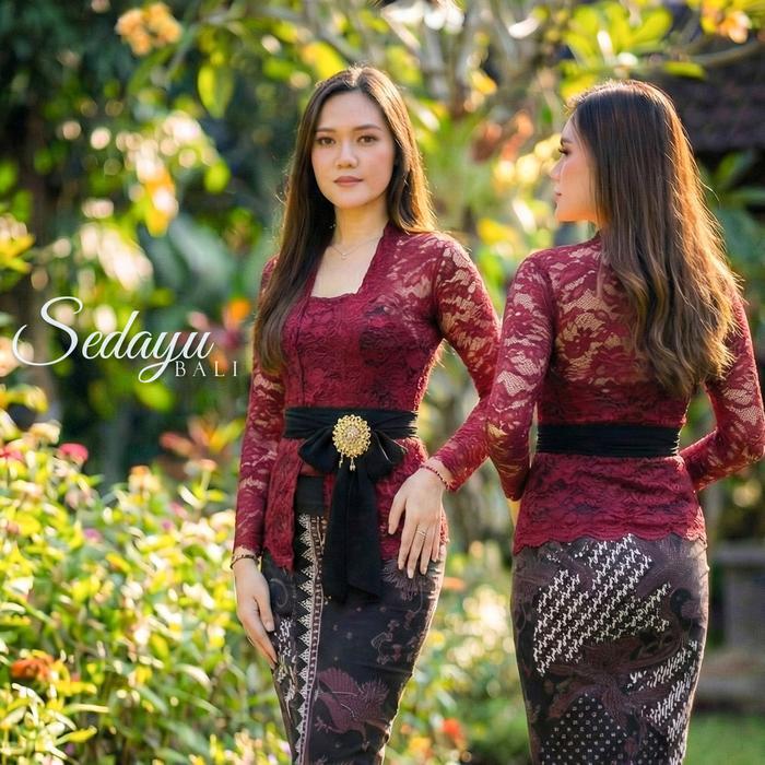 Kebaya Jadi Brokat Sofia Lengan Panjang - Baju Atasan Dewasa Dan Remaja, Pakaian Adat Bali