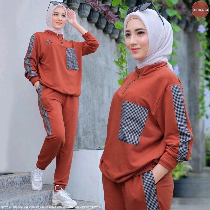 Baju Olahraga Muslimah One set Sport Wanita Muslimah Sporty Kaos Panjang