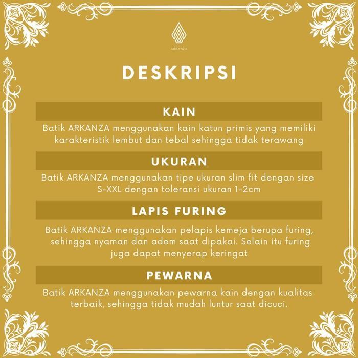 BATIK ARKANZA Motif ADINATA PENDEK Kemeja Batik Premium Pria