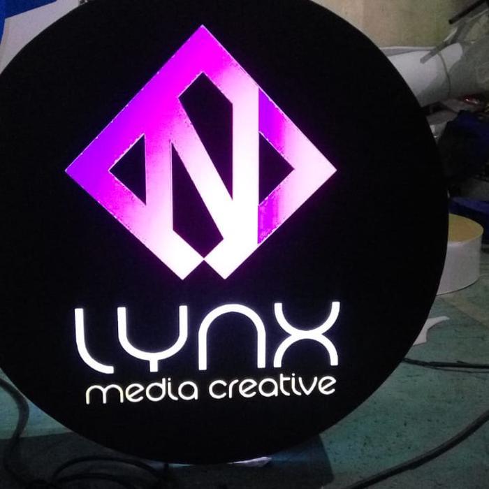 "New" Neon Box Bulat Dua sisi 2 sisi