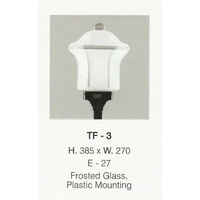 DLX LIGHTING TF - 3 LAMPU TAMAN PILAR DIAMETER KACA 27CM