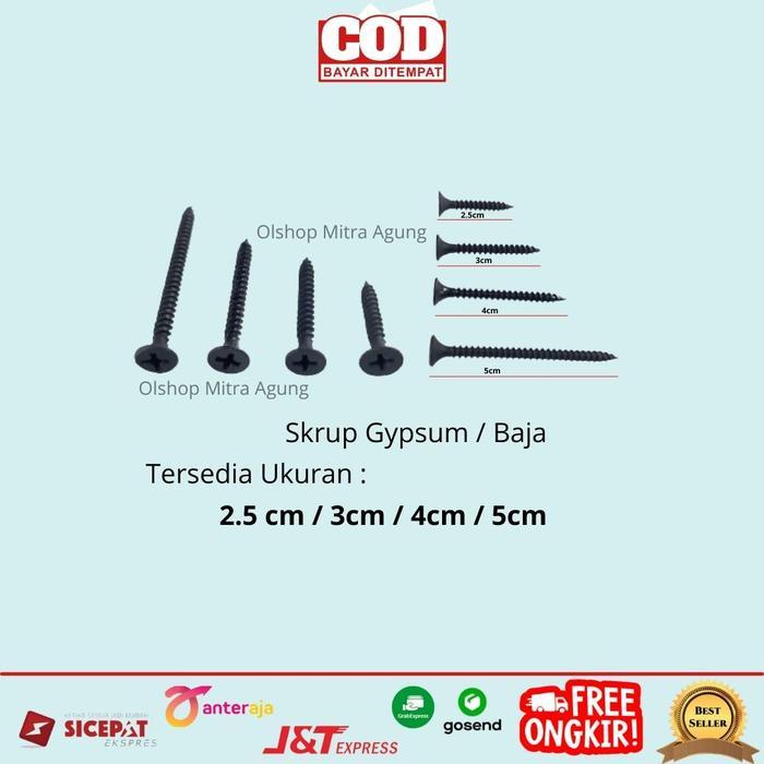 Skrup Gypsum 6 x 2.5cm/3cm/4cm/5cm / Skrup Gipsum / Sekrup Gypsum