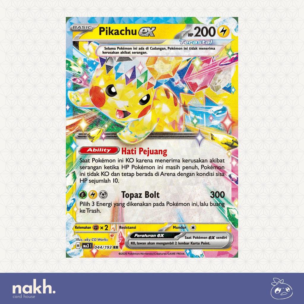 Kartu Pokemon TCG Indonesia Impian Mega ex MA3 044/193 Pikachu ex