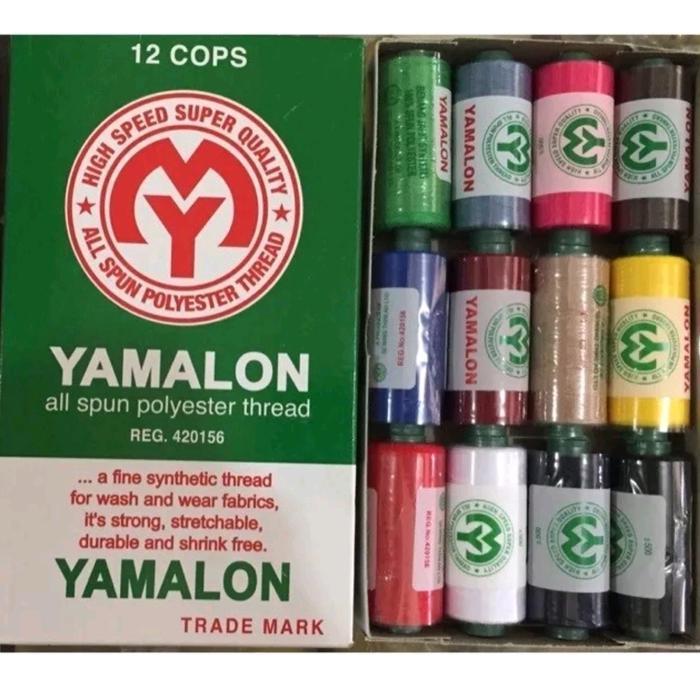 Benang Jahit YAMALON 40/2 500 Yard Isi 12 pcs / Benang Jahit Warna Lengkap 1 kotak