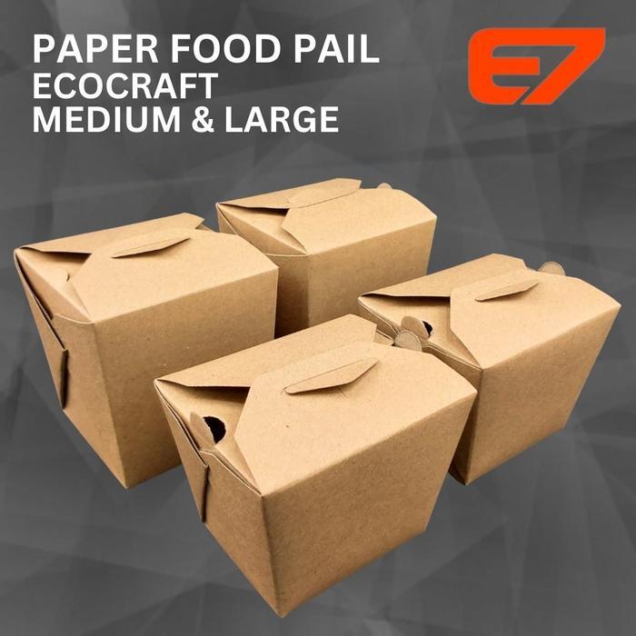 Paper Food Pail Ecokraft Brown - Paper Lunch Box - Uk M/L