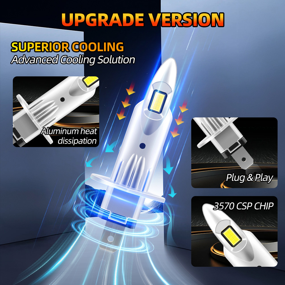 2pcs Led Light 100W 28000LM H7 Led High Brightness 9005 9006 LED Headlights Bulbs LED Car Lights H1