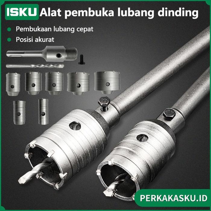 ISKU Hole Saw Hollow Core Saw Mata Bor Hole Saw Lubang Tembok Beton Pelubang Beton 30-90cm