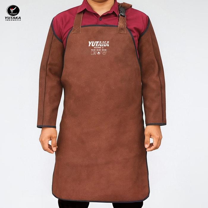 WELDING APRON KULIT SET COKLAT