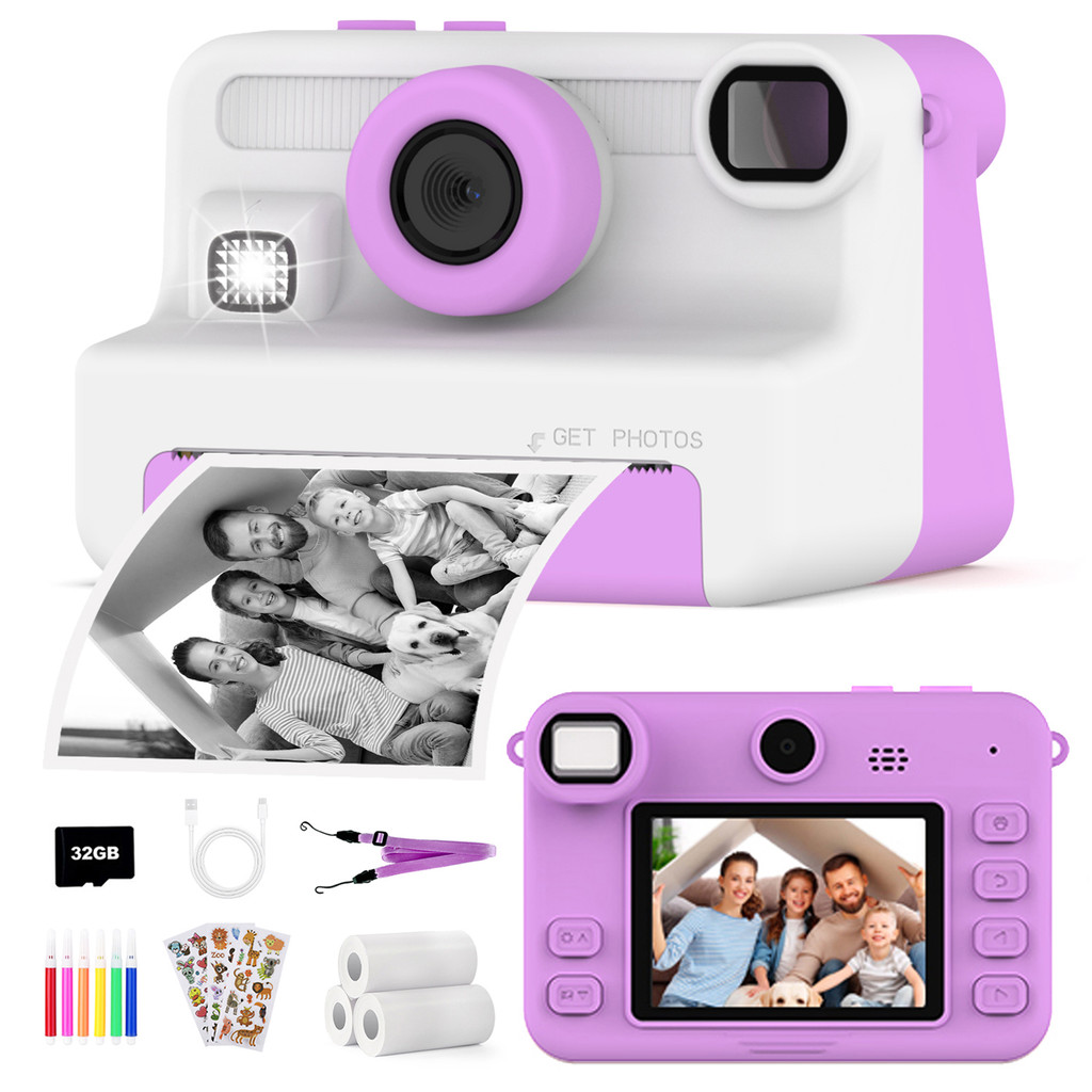 Kids Ca Instant Print Portable Printer Digital Ca For Children 32G Memory Card Toys Ca Boys Girls