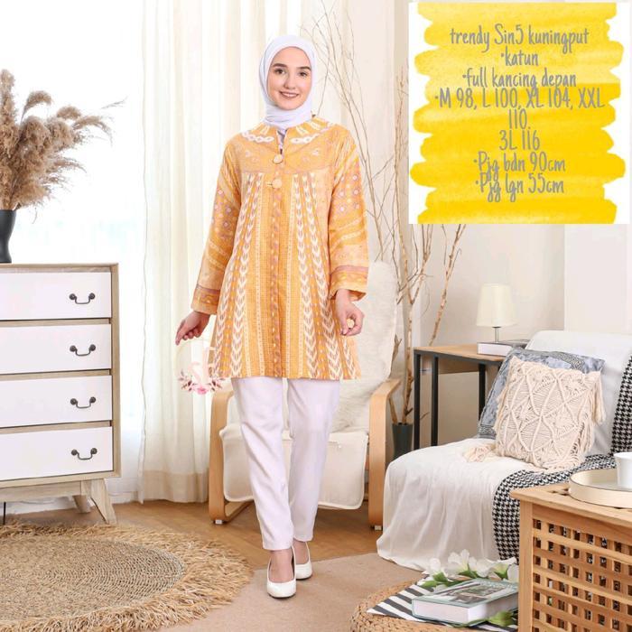 tunik batik wanita tunik batik Katun Blouse atasan batik wanita kantor baju batik kantor Kancing