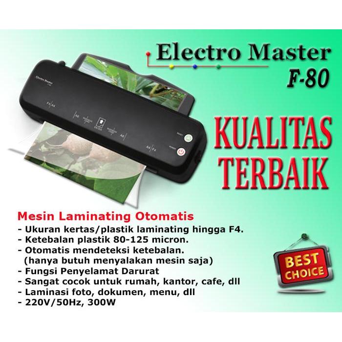 Mesin Laminating F4, Laminating Machine, Laminator, Electro Master F80, Original, Bergaransi