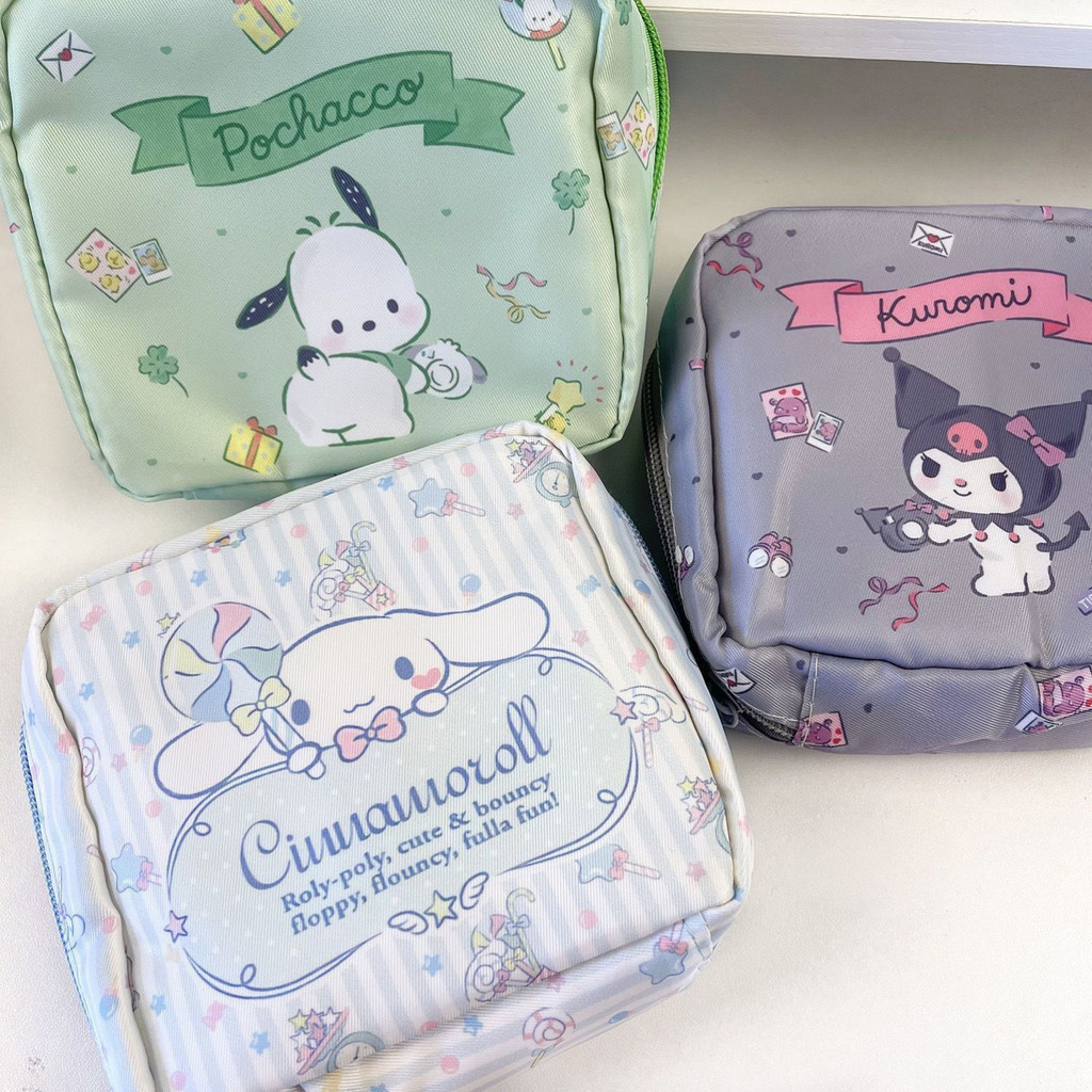 MINISO Kawaii Sanitary Napkin Zip Storage Girl Student Physiological Period Sanitary Case Portable