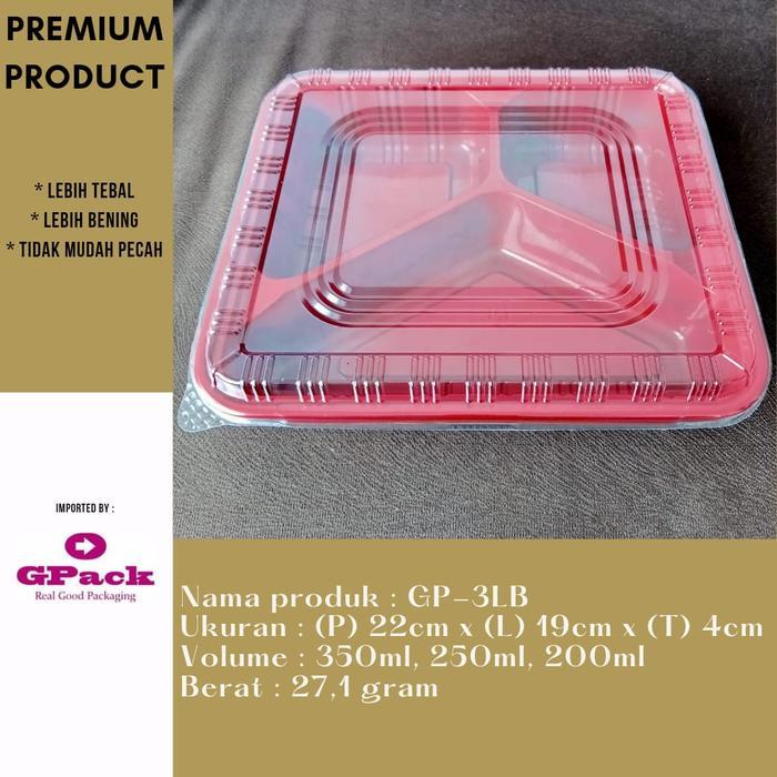 LUNCH BOX 3 SEKAT/BENTO BOX 3 SEKAT/MIKA BENTO 3 SEKAT (GP-3LB)