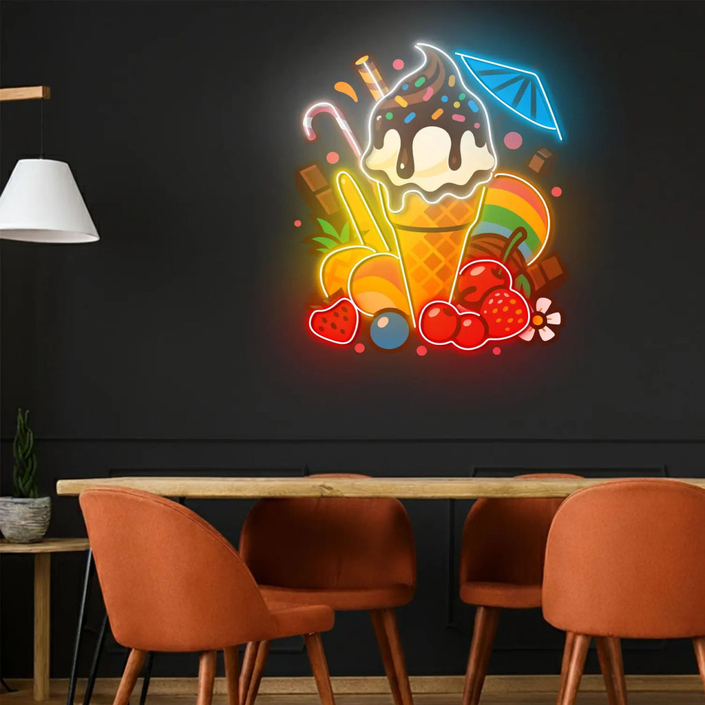 Ice Cream NeonSign,Ice Cream Shop Neon,Cafe Wall Neon,Ice Cream Wall Art,Gelato LedSign,Gifts For