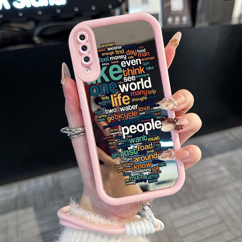 Casing Hp untuk Samsung Galaxy A50 A50s A30s Case Casing Teks pola Silikon Softcase Kasing HP tali g