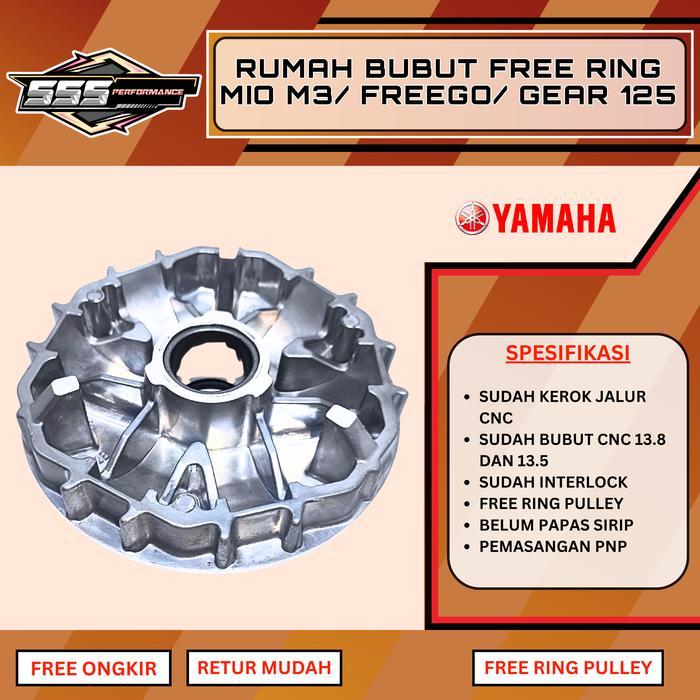 Pulley Custom Mio M3 Pnp Freego Dan Gear 125 Sudah Custom 13.8 / 13.5 Derajat Free Ring Pulley