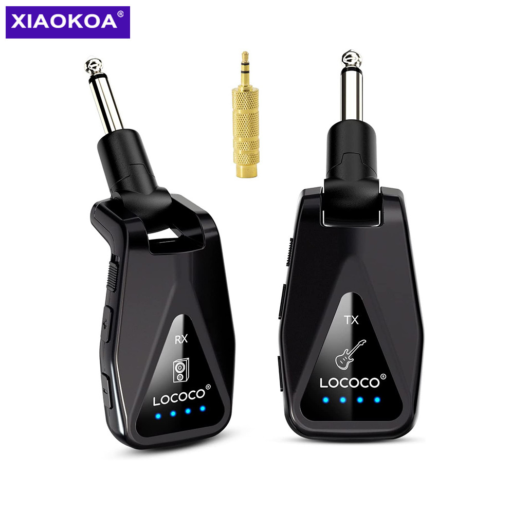 Wireless Transmitter Receiver UHF 4 Channels Rechargeable Audio Wireless Guitar System for Guitar