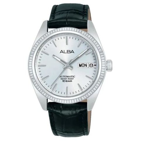 Jam Tangan Wanita Alba AL4815 AL4815X1 Automatic Strap Leather Black Color Women Silver Dial Origina