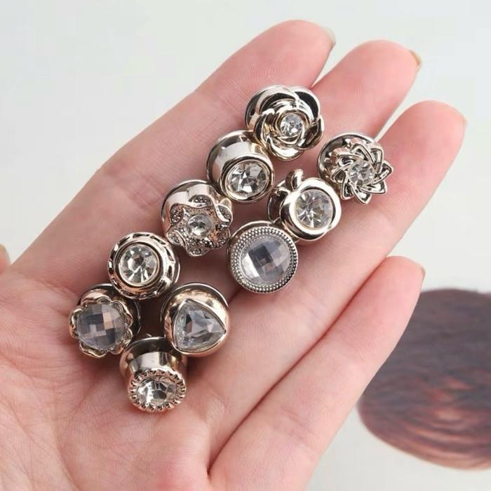 Mini Bros isi 10Pcs Pin Dagu Klip Kecil Aksesoris Fashion Wanita Motif Lucu Ala Korea Clips Plastik