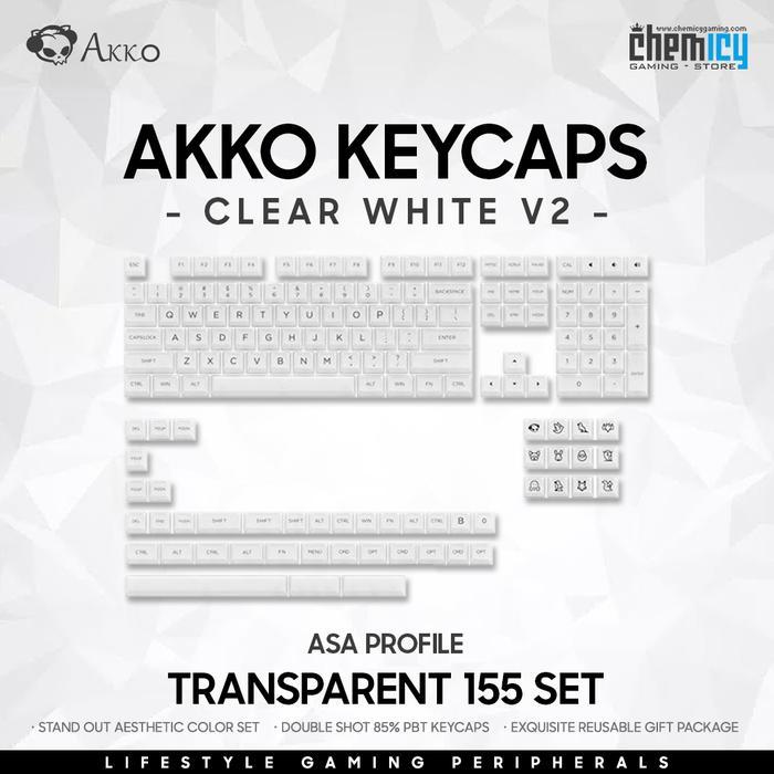 Akko Clear V2 Transparent Keycaps 155 set ASA Profile